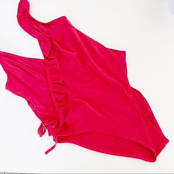 & other stories red ruffle one piece swimsuit size small - Picture 7 of 16